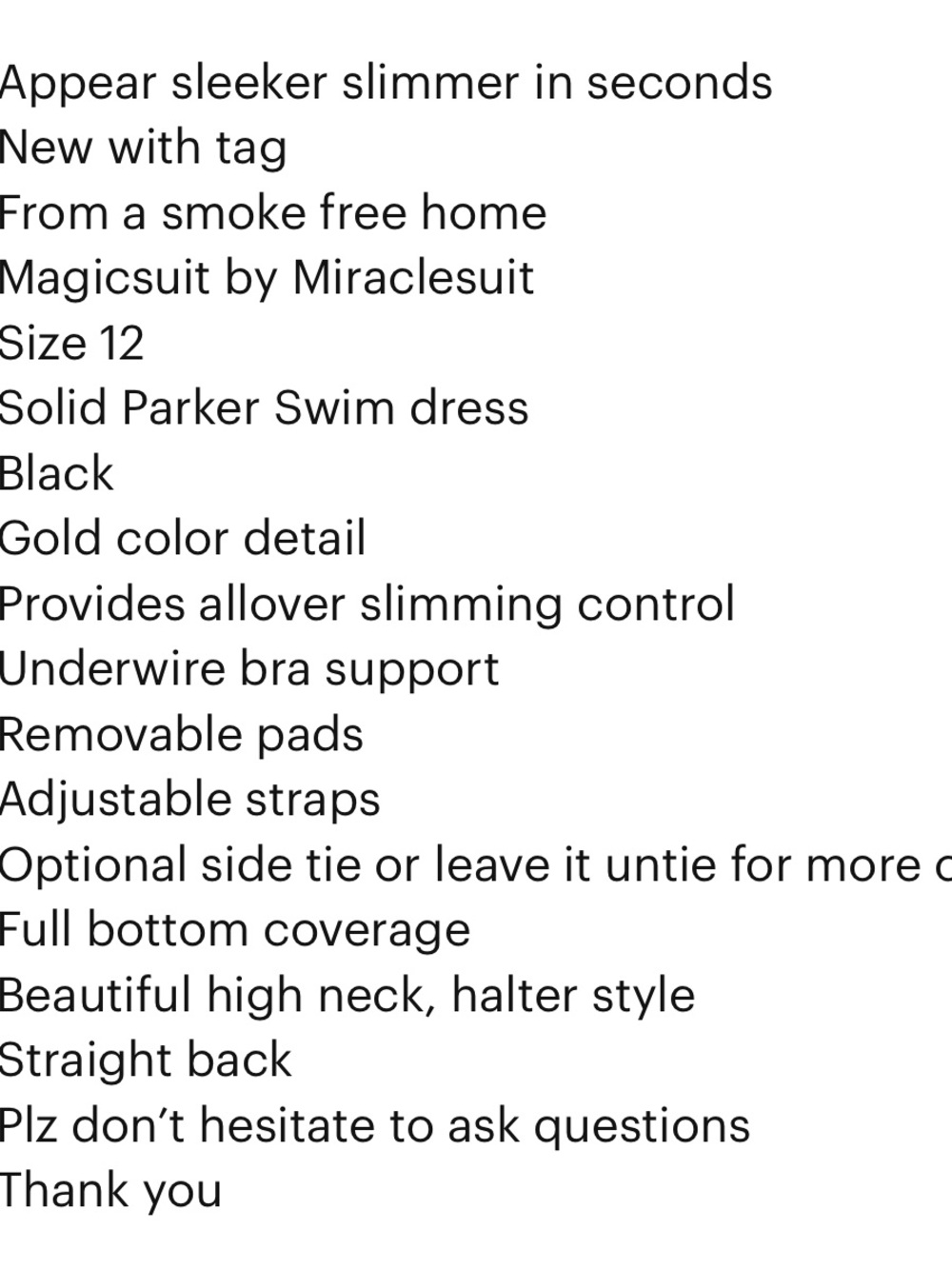 NWOT Miracle Magicsuit Parker swim dress size 10 - Picture 11 of 11